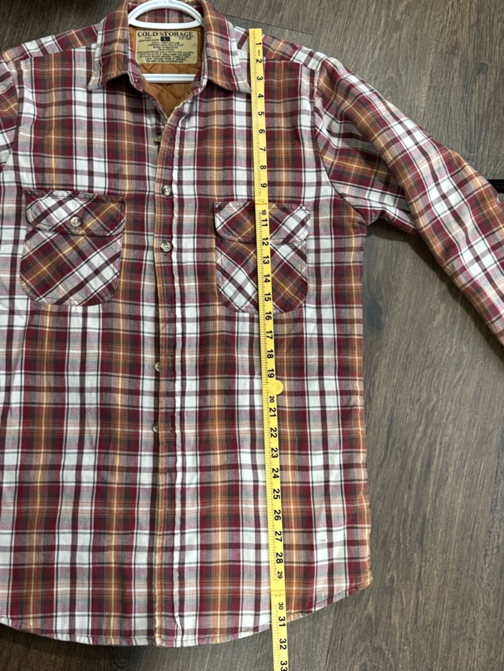 Vintage Cold Storage Plaid Jacket Shacket Sz L Quilted Lining Chore Barn Grunge - Picture 10 of 13